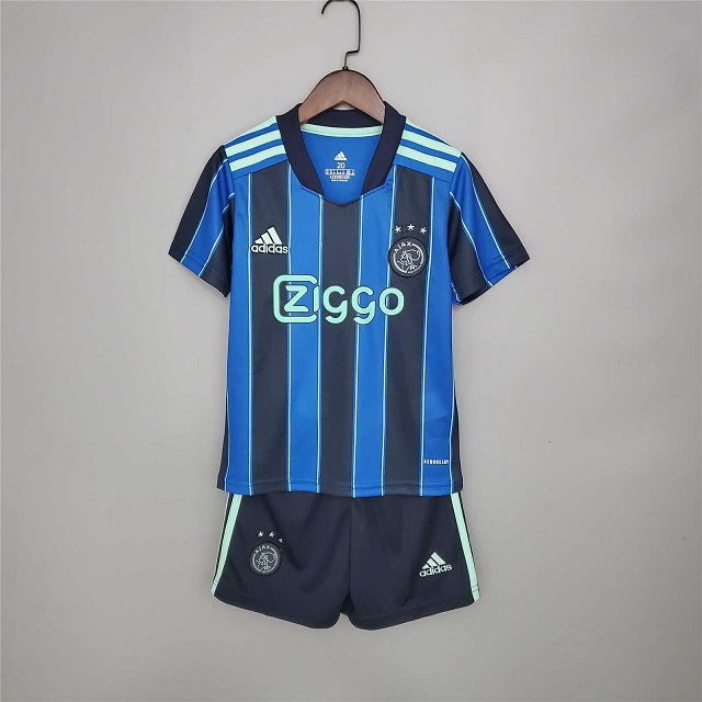 Kids-Ajax 21/22 Away Black/Blue Soccer Jersey